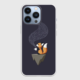 Чехол для iPhone 13 Pro с принтом Coffee Fox в Санкт-Петербурге,  |  | Тематика изображения на принте: coffee | cute | fox | foxes | ginger | tail | забавная | кофе | кофеёк | кофеёчек | лис | лиса | лисица | лисицы | лисичка | лисички | лисы | милая | рыжая | рыжие | смешная | фыр | хвост | хвосты