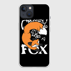 Чехол для iPhone 13 с принтом Crazy Like a Fox в Санкт-Петербурге,  |  | crazy | cute | fox | foxes | ginger | like | tail | безумие | безумная | забавная | лис | лиса | лисица | лисицы | лисичка | лисички | лисы | милая | рыжая | рыжие | смешная | фыр | хвост | хвосты