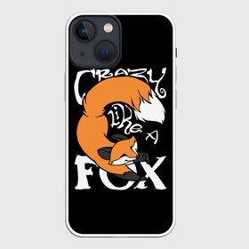 Чехол для iPhone 13 mini с принтом Crazy Like a Fox в Санкт-Петербурге,  |  | crazy | cute | fox | foxes | ginger | like | tail | безумие | безумная | забавная | лис | лиса | лисица | лисицы | лисичка | лисички | лисы | милая | рыжая | рыжие | смешная | фыр | хвост | хвосты