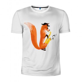 Мужская футболка 3D спортивная с принтом Джаз Лис в Санкт-Петербурге, 100% полиэстер с улучшенными характеристиками | приталенный силуэт, круглая горловина, широкие плечи, сужается к линии бедра | cute | fox | foxes | ginger | jazz | tail | trumpet | джаз | джазмен | забавная | лис | лиса | лисица | лисицы | лисичка | лисички | лисы | милая | рыжая | рыжие | саксофон | смешная | труба | фыр | хвост | хвосты