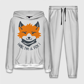 Женский костюм 3D (с толстовкой) с принтом Hello Fox в Санкт-Петербурге,  |  | cute | fox | foxes | ginger | hello | tail | забавная | лис | лиса | лисица | лисицы | лисичка | лисички | лисы | милая | привет | рыжая | рыжие | смешная | фыр | хвост | хвосты