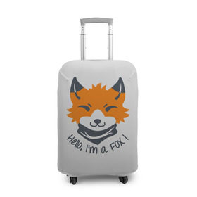 Чехол для чемодана 3D с принтом Hello Fox в Санкт-Петербурге, 86% полиэфир, 14% спандекс | двустороннее нанесение принта, прорези для ручек и колес | cute | fox | foxes | ginger | hello | tail | забавная | лис | лиса | лисица | лисицы | лисичка | лисички | лисы | милая | привет | рыжая | рыжие | смешная | фыр | хвост | хвосты