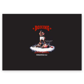 Поздравительная открытка с принтом Мухамед Али в Санкт-Петербурге, 100% бумага | плотность бумаги 280 г/м2, матовая, на обратной стороне линовка и место для марки
 | boxing | muhammad ali | sport | бокс | боксер | легенда | мухамед али | спорт