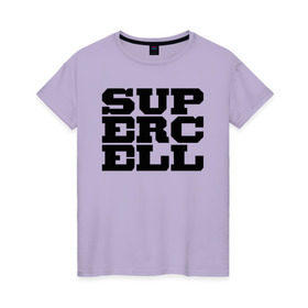 Женская футболка хлопок с принтом SUPERCELL в Санкт-Петербурге, 100% хлопок | прямой крой, круглый вырез горловины, длина до линии бедер, слегка спущенное плечо | supercell | игра | клеш | клэш | суперселл