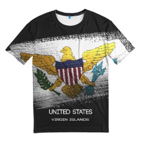 Мужская футболка 3D с принтом Виргинские Острова в Санкт-Петербурге, 100% полиэфир | прямой крой, круглый вырез горловины, длина до линии бедер | urban | usa | виргинские острова | город | мир | путешествие | символика | страны | флаг