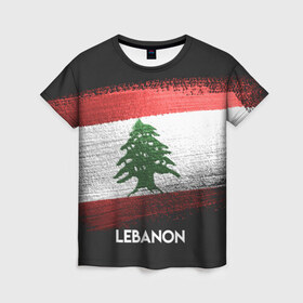 Женская футболка 3D с принтом LEBANON(Ливан) в Санкт-Петербурге, 100% полиэфир ( синтетическое хлопкоподобное полотно) | прямой крой, круглый вырез горловины, длина до линии бедер | lebanon | urban | город | ливан | мир | путешествие | символика | страны | флаг