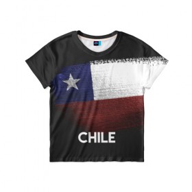 Детская футболка 3D с принтом Chile(Чили) в Санкт-Петербурге, 100% гипоаллергенный полиэфир | прямой крой, круглый вырез горловины, длина до линии бедер, чуть спущенное плечо, ткань немного тянется | Тематика изображения на принте: chile | urban | город | мир | путешествие | символика | страны | флаг | чили