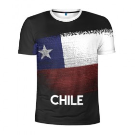 Мужская футболка 3D спортивная с принтом Chile(Чили) в Санкт-Петербурге, 100% полиэстер с улучшенными характеристиками | приталенный силуэт, круглая горловина, широкие плечи, сужается к линии бедра | chile | urban | город | мир | путешествие | символика | страны | флаг | чили