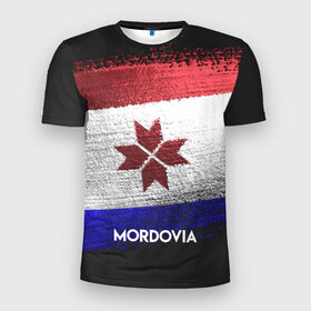 Мужская футболка 3D спортивная с принтом MORDOVIA(Мордовия) в Санкт-Петербурге, 100% полиэстер с улучшенными характеристиками | приталенный силуэт, круглая горловина, широкие плечи, сужается к линии бедра | urban | город | мир | мордовия | путешествие | символика | страны | флаг