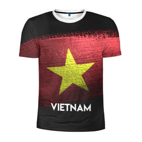 Мужская футболка 3D спортивная с принтом VIETNAM(Вьетнам) в Санкт-Петербурге, 100% полиэстер с улучшенными характеристиками | приталенный силуэт, круглая горловина, широкие плечи, сужается к линии бедра | urban | vietnam | город | мир | путешествие | символика | страны | флаг