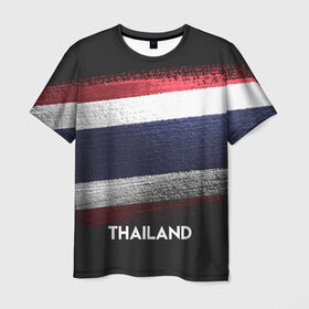 Мужская футболка 3D с принтом Тайланд(Thailand) в Санкт-Петербурге, 100% полиэфир | прямой крой, круглый вырез горловины, длина до линии бедер | Тематика изображения на принте: thailand | urban | город | мир | путешествие | символика | страны | таиланд | флаг