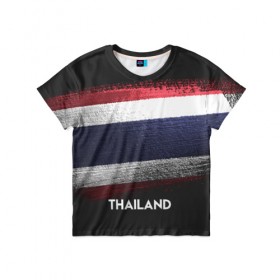 Детская футболка 3D с принтом Тайланд(Thailand) в Санкт-Петербурге, 100% гипоаллергенный полиэфир | прямой крой, круглый вырез горловины, длина до линии бедер, чуть спущенное плечо, ткань немного тянется | thailand | urban | город | мир | путешествие | символика | страны | таиланд | флаг