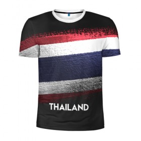Мужская футболка 3D спортивная с принтом Тайланд(Thailand) в Санкт-Петербурге, 100% полиэстер с улучшенными характеристиками | приталенный силуэт, круглая горловина, широкие плечи, сужается к линии бедра | thailand | urban | город | мир | путешествие | символика | страны | таиланд | флаг