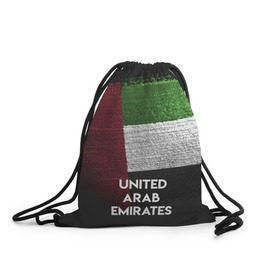 Рюкзак-мешок 3D с принтом Арабские Эмираты в Санкт-Петербурге, 100% полиэстер | плотность ткани — 200 г/м2, размер — 35 х 45 см; лямки — толстые шнурки, застежка на шнуровке, без карманов и подкладки | urban | город | мир | путешествие | символика | страны | флаг
