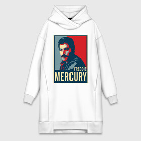 Платье-худи хлопок с принтом Freddie Mercury в Санкт-Петербурге,  |  | Тематика изображения на принте: freddie mercury | queen | фредди меркьюри