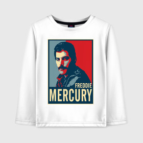 Детский лонгслив хлопок с принтом Freddie Mercury в Санкт-Петербурге, 100% хлопок | круглый вырез горловины, полуприлегающий силуэт, длина до линии бедер | freddie mercury | queen | фредди меркьюри