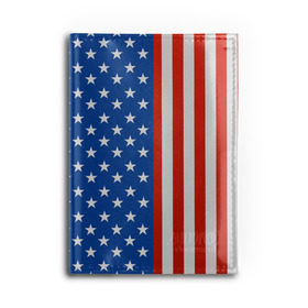 Обложка для автодокументов с принтом Американский Флаг в Санкт-Петербурге, натуральная кожа |  размер 19,9*13 см; внутри 4 больших “конверта” для документов и один маленький отдел — туда идеально встанут права | америка | вашингтон | звезды | патриот | сша | трамп | триколор