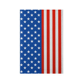 Обложка для паспорта матовая кожа с принтом Американский Флаг в Санкт-Петербурге, натуральная матовая кожа | размер 19,3 х 13,7 см; прозрачные пластиковые крепления | америка | вашингтон | звезды | патриот | сша | трамп | триколор
