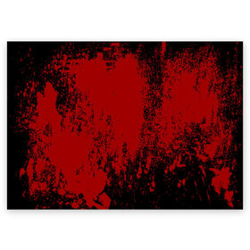 Поздравительная открытка с принтом Red blood в Санкт-Петербурге, 100% бумага | плотность бумаги 280 г/м2, матовая, на обратной стороне линовка и место для марки
 | halloween | брызги красок | брызги крови | картина кровью | красные пятна | кровавая абстракция | кровавые пятна | кровь | пятна краски