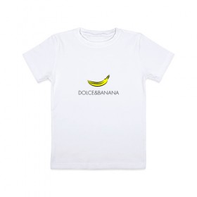 Детская футболка хлопок с принтом dolce&banana в Санкт-Петербурге, 100% хлопок | круглый вырез горловины, полуприлегающий силуэт, длина до линии бедер | dg | dolcegabbana