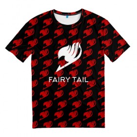 Мужская футболка 3D с принтом Fairy Tail в Санкт-Петербурге, 100% полиэфир | прямой крой, круглый вырез горловины, длина до линии бедер | anime | fairy tail | аниме | сёнэн | хвост феи