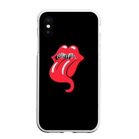 Чехол для iPhone XS Max матовый с принтом Monsters Kiss в Санкт-Петербурге, Силикон | Область печати: задняя сторона чехла, без боковых панелей | Тематика изображения на принте: halloween | jagger | lips | mick | monster | rock | rolling | stones | tongue | tooth | вольные | губы | джаггер | зубы | камни | катящиеся | мик | монстер | рок | странники | хеллоуин | хэллоуин | язык