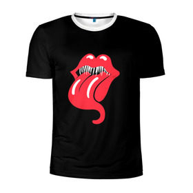 Мужская футболка 3D спортивная с принтом Monsters Kiss в Санкт-Петербурге, 100% полиэстер с улучшенными характеристиками | приталенный силуэт, круглая горловина, широкие плечи, сужается к линии бедра | Тематика изображения на принте: halloween | jagger | lips | mick | monster | rock | rolling | stones | tongue | tooth | вольные | губы | джаггер | зубы | камни | катящиеся | мик | монстер | рок | странники | хеллоуин | хэллоуин | язык