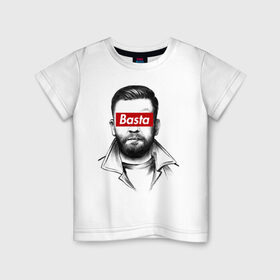 Детская футболка хлопок с принтом Basta в Санкт-Петербурге, 100% хлопок | круглый вырез горловины, полуприлегающий силуэт, длина до линии бедер | gazgolder | баста | газголдер | сансара