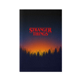 Обложка для паспорта матовая кожа с принтом STRANGER THINGS в Санкт-Петербурге, натуральная матовая кожа | размер 19,3 х 13,7 см; прозрачные пластиковые крепления | 011 | eleven | friends don t lie | netflix | stranger things | демогоргон | нетфликс | одиннадцатая | очень странные дела | сериалы