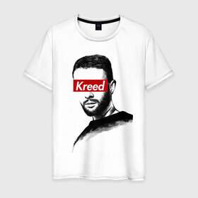 Мужская футболка хлопок с принтом Kreed в Санкт-Петербурге, 100% хлопок | прямой крой, круглый вырез горловины, длина до линии бедер, слегка спущенное плечо. | black star | блек стар | егор | крид | невеста | олимп