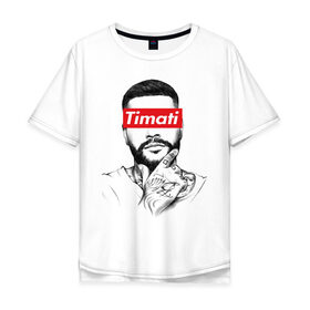 Мужская футболка хлопок Oversize с принтом Timati в Санкт-Петербурге, 100% хлопок | свободный крой, круглый ворот, “спинка” длиннее передней части | black star | rap | блек стар | мафия | олимп | рэп