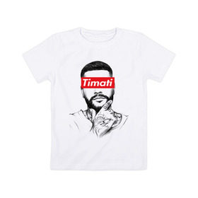 Детская футболка хлопок с принтом Timati в Санкт-Петербурге, 100% хлопок | круглый вырез горловины, полуприлегающий силуэт, длина до линии бедер | black star | rap | блек стар | мафия | олимп | рэп