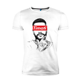 Мужская футболка премиум с принтом Timati в Санкт-Петербурге, 92% хлопок, 8% лайкра | приталенный силуэт, круглый вырез ворота, длина до линии бедра, короткий рукав | black star | rap | блек стар | мафия | олимп | рэп