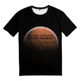 Мужская футболка 3D с принтом Elon Reeve Musk в Санкт-Петербурге, 100% полиэфир | прямой крой, круглый вырез горловины, длина до линии бедер | 