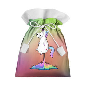 Подарочный 3D мешок с принтом Единорог на Старте в Санкт-Петербурге, 100% полиэстер | Размер: 29*39 см | Тематика изображения на принте: corn | horse | magic | rainbow | unicorn | unicorns | волшебство | единорог | единороги | животное | лошадка | лошадь | магия | пони | радуга | рог | рога | сказка