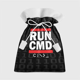 Подарочный 3D мешок с принтом RUN CMD в Санкт-Петербурге, 100% полиэстер | Размер: 29*39 см | admin | administrator | calm | cmd | code | coder | coding | dmc | engineer | job | keep | programmer | run | администратор | айти | инженер | код | кодинг | программа | программист | профессия | сисадмин