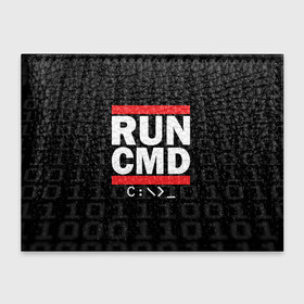 Обложка для студенческого билета с принтом RUN CMD в Санкт-Петербурге, натуральная кожа | Размер: 11*8 см; Печать на всей внешней стороне | Тематика изображения на принте: admin | administrator | calm | cmd | code | coder | coding | dmc | engineer | job | keep | programmer | run | администратор | айти | инженер | код | кодинг | программа | программист | профессия | сисадмин