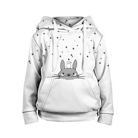 Детская толстовка 3D с принтом Totoro The Rain в Санкт-Петербурге, 100% полиэстер | двухслойный капюшон со шнурком для регулировки, мягкие манжеты на рукавах и по низу толстовки, спереди карман-кенгуру с мягким внутренним слоем | аниме | дождь | тоторо