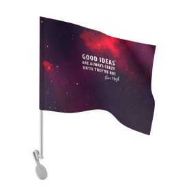 Флаг для автомобиля с принтом Elon Reeve Musk в Санкт-Петербурге, 100% полиэстер | Размер: 30*21 см | dragon | elon reeve musk | falcon | falcon heavy | nasa | paypal | solarcity | spacex | tesla | tess | астрономия | илон маск | космос | наука