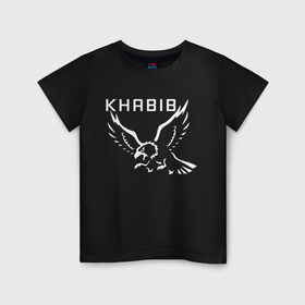 Детская футболка хлопок с принтом Khabib The Eagle в Санкт-Петербурге, 100% хлопок | круглый вырез горловины, полуприлегающий силуэт, длина до линии бедер | 