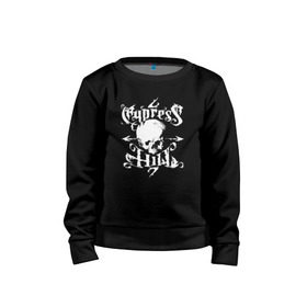 Детский свитшот хлопок с принтом Cypress Hill в Санкт-Петербурге, 100% хлопок | круглый вырез горловины, эластичные манжеты, пояс и воротник | cypress hill | hip hop | music | rap | музыка | рэп | хип хоп | череп