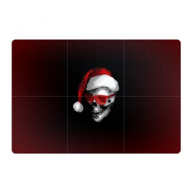 Магнитный плакат 3Х2 с принтом Santa Skull в Санкт-Петербурге, Полимерный материал с магнитным слоем | 6 деталей размером 9*9 см | 