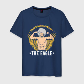 Мужская футболка хлопок с принтом Khabib the eagle в Санкт-Петербурге, 100% хлопок | прямой крой, круглый вырез горловины, длина до линии бедер, слегка спущенное плечо. | conor mcgregor | khabib nurmagomedov | ufc | ufc229 | конор макгрегор | хабиб | хабиб нурмагомедов