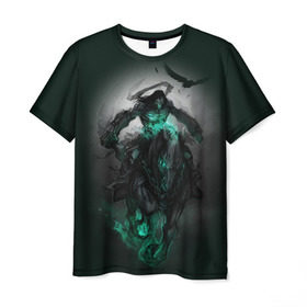 Мужская футболка 3D с принтом Darksiders III в Санкт-Петербурге, 100% полиэфир | прямой крой, круглый вырез горловины, длина до линии бедер | playstation | ворон | всадник | конь | яд | ярость