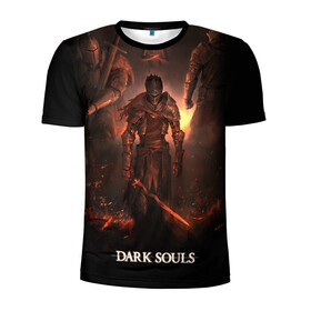 Мужская футболка 3D спортивная с принтом Dark Souls в Санкт-Петербурге, 100% полиэстер с улучшенными характеристиками | приталенный силуэт, круглая горловина, широкие плечи, сужается к линии бедра | 3 | dark | darksouls | praise | soul | souls | the sun | дарк | души | мертвец | рыцарь | соул | соулс | тёмные