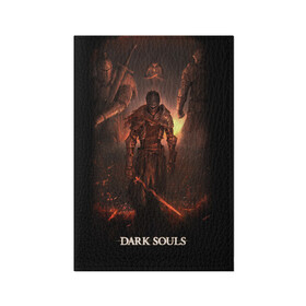 Обложка для паспорта матовая кожа с принтом Dark Souls в Санкт-Петербурге, натуральная матовая кожа | размер 19,3 х 13,7 см; прозрачные пластиковые крепления | 3 | dark | darksouls | praise | soul | souls | the sun | дарк | души | мертвец | рыцарь | соул | соулс | тёмные