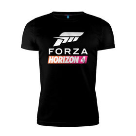 Мужская футболка премиум с принтом Forza Horizon 4 в Санкт-Петербурге, 92% хлопок, 8% лайкра | приталенный силуэт, круглый вырез ворота, длина до линии бедра, короткий рукав | auto | car | forza | game | horizon | mclaren | motorsport | race | авто | гонки | игра | машина