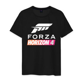 Мужская футболка хлопок с принтом Forza Horizon 4 в Санкт-Петербурге, 100% хлопок | прямой крой, круглый вырез горловины, длина до линии бедер, слегка спущенное плечо. | Тематика изображения на принте: auto | car | forza | game | horizon | mclaren | motorsport | race | авто | гонки | игра | машина