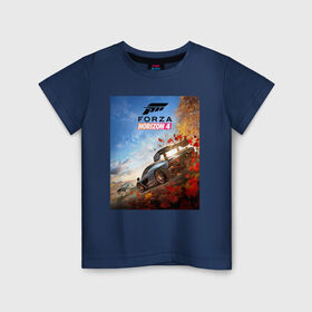 Детская футболка хлопок с принтом Forza Horizon 4 в Санкт-Петербурге, 100% хлопок | круглый вырез горловины, полуприлегающий силуэт, длина до линии бедер | auto | car | forza | game | horizon | mclaren | motorsport | race | авто | гонки | игра | машина