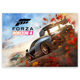 Поздравительная открытка с принтом Forza Horizon 4 в Санкт-Петербурге, 100% бумага | плотность бумаги 280 г/м2, матовая, на обратной стороне линовка и место для марки
 | auto | car | forza | game | horizon | mclaren | motorsport | race | авто | гонки | игра | машина